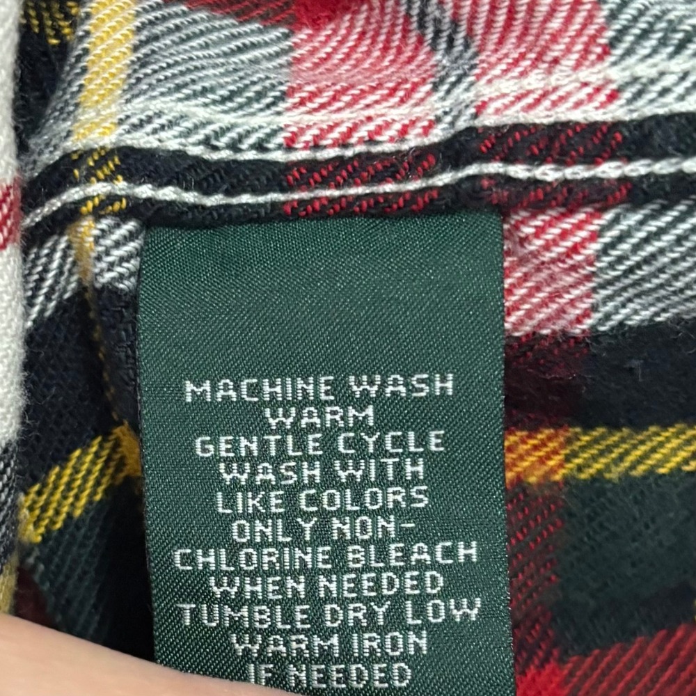 Lauren Ralph Lauren Plaid Tartan Flannel Shirt Womens Size 1X Red‎ Green Yellow - Picture 4 of 4